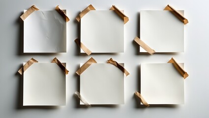 Poster - Collection of different note papers against a white background, each photographed individually.