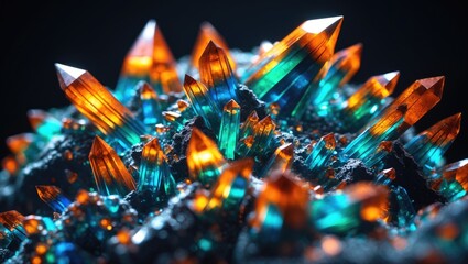 Poster - colors of chemical drugs crystallization observed under a microscope using polarized light