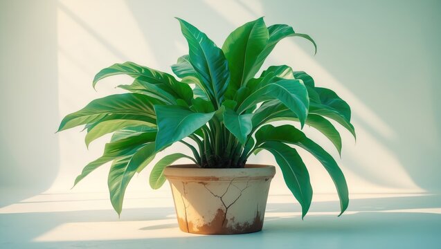 Indoor plants in a pot set against a white background.