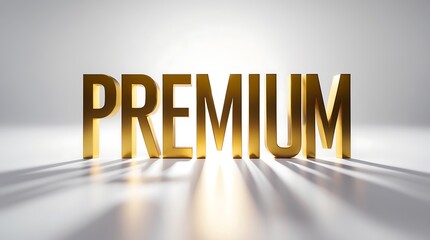 Poster - Golden premium text illustration with dramatic shadows on a minimalist background