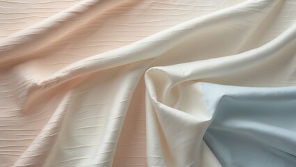 Poster - Cotton silk fabric wallpaper texture design background in soft pastel hues.