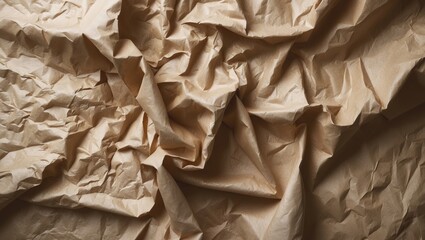 Aufkleber - Texture of light brown aged paper, crumpled background. Vintage beige grunge surface backdrop. Structure of craft parchment cardboard. Velvet matte texture of fabric.