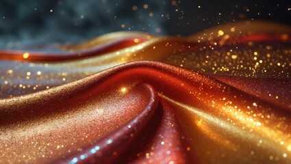 Aufkleber - Color gradient dark textured background, vibrant abstract in orange, red, gold, and yellow against black, with a noise texture effect.