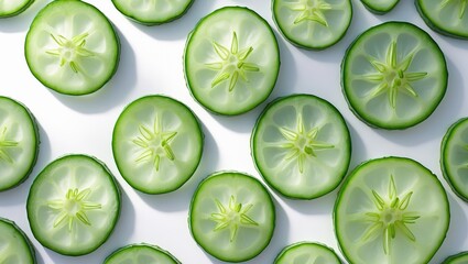 Aufkleber - Cucumber slice design backdrop.