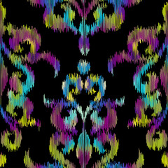 Aufkleber - Colored pixel wave seamless pattern. Vector pixel art pattern