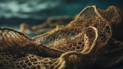 Fishing net as background with annealed texture.