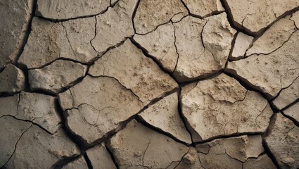 Aufkleber - Cracked soil texture and ground earth backdrop.