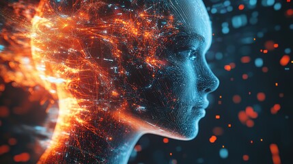 Poster - AI-driven bionic robots optimizing complex manufacturing processes.