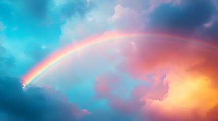 Poster - Pastel Sky Rainbow Dreamy Background