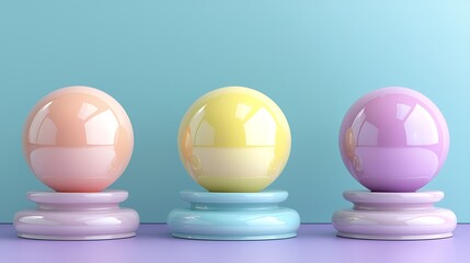 Aufkleber - Pastel Spheres Minimalist Product Display