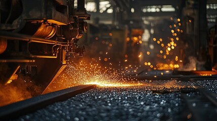 Poster - A futuristic AI-driven metal production process.