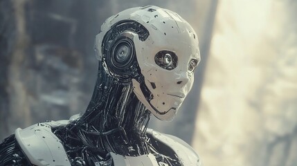 Poster - AI-driven production process optimizing efficiency.