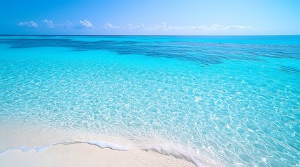 Poster - Serene Beach Scene Turquoise Water White Sand Summer Vacation