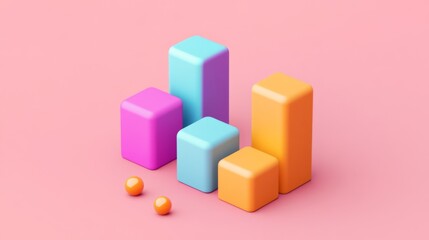 Poster - An interactive-looking D bar graph with pulsating bars, symbolizing changing financial trends, set against a sleek background for a futuristic feel.