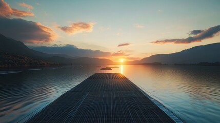 Large Floating Solar Farm on Reservoir