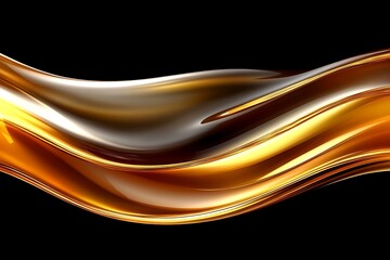 Aufkleber - Dynamic golden wave rendering with smooth transitions and contrasting background