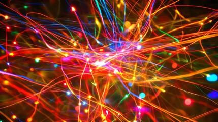 Aufkleber - Colorful christmas lights creating festive atmosphere on dark background
