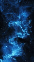 Poster - Ethereal blue smoke swirling against a dark background with stars