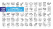 © Noplubery - Company development icon set in outline style. Collection includes collaboration, goal, partnership, strategy, teamwork and more. Simple vector icon collection