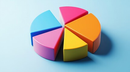 Poster - A visually appealing D pie chart featuring interactive segments, where colors change upon hovering, symbolizing a modern approach to data representation.