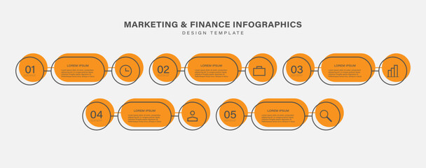 Poster - infographic design for presentation or instruction with 5 steps