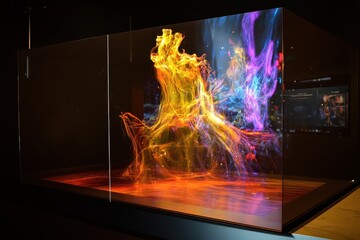 Poster - Colorful light display creates mesmerizing visual effects in modern art installation