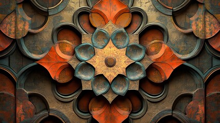 Aufkleber - Intricate metallic floral pattern creating a stunning visual display