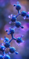 Poster - Luminous Blue Molecular Structure, Representing Connected Nodes with Bright Energy Pathways.