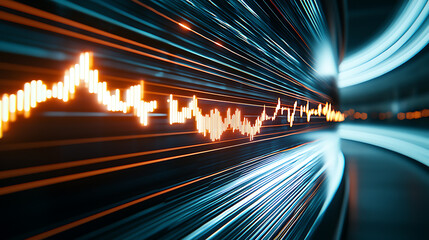 Poster - Dynamic audio visualization digital space graphic design futuristic environment abstract viewpoint sound wave concepts