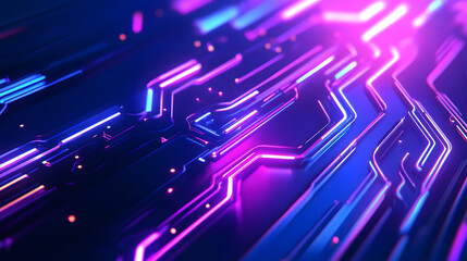 Poster - streamline speed light blue purple special effect background, communication technology concept creat