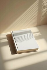 Poster - Blank white book with subtle shadows on a neutral background, offering a clean