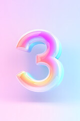 Poster - countdown number 3 illustration poster, number 3 three-dimensional illustration