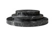 © Muhammad - black marble tiered display platform on white background