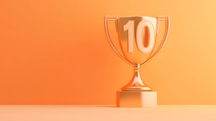 Poster - countdown number 10 booth space background, advertising pedestal product display stand concept illus