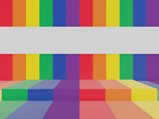 Wall Mural - 3d white and rainbow colors background.