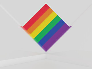 Wall Mural - 3d white and rainbow colors background.