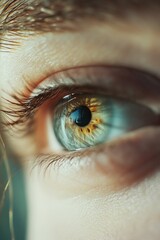 Poster - A close-up shot of a person's blue eye