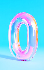 Poster - number 0 3d rendering illustration, number symbol countdown concept poster background