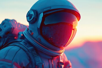Aufkleber - Astronaut in protective gear for space travel or exploration