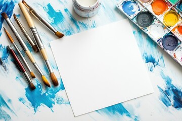 Poster - A simple still life of a white sheet of paper resting on a table