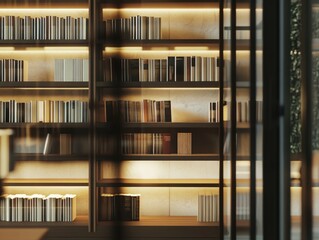 Poster - A bookshelf filled with numerous books, perfect for a study or library scene