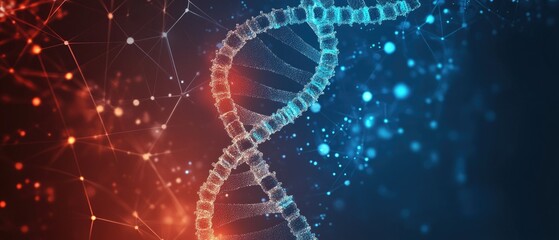 Poster - A detailed view of two strands of DNA molecules intertwined, often used in scientific and educational contexts