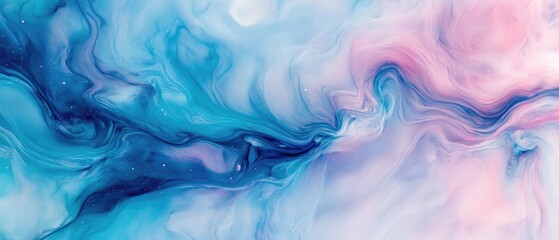 Poster - A detailed shot of a vibrant blue and pink painting, great for art-related uses