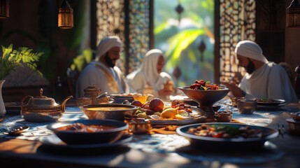 Poster - A group of people sharing a meal together