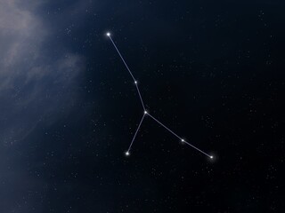 Wall Mural - cancer constellation in the starry night sky isolated. bright stars in outer space.
