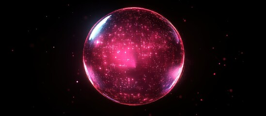Wall Mural - glowing orb: a cosmic sphere of pink energy