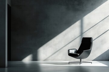 Poster - A single chair sits next to a window in a room