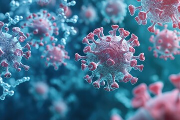 Poster - A microscopic view of multiple corona cells, useful for scientific or educational purposes