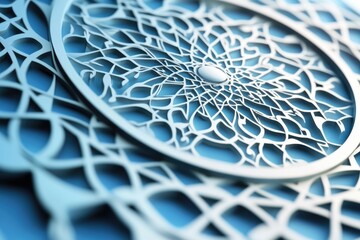 Poster - A detailed view of a circular pattern on a table, possibly a decorative item or a piece of art