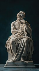 Poster - A figurine of a man sits on top of a table, detailed and realistic